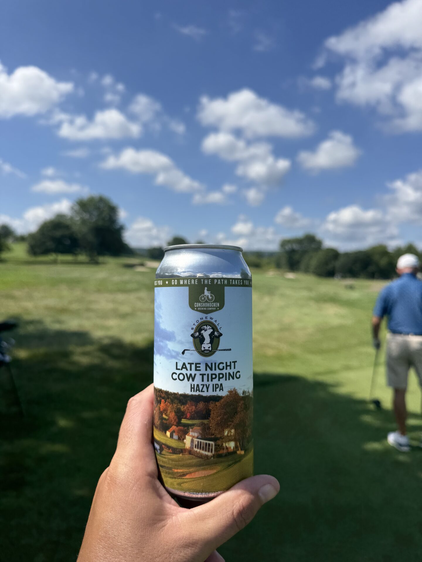Late Night Cow Tipping Hazy IPA by Conshohocken Brewing Company, brewed exclusively for Stonewall Golf Club